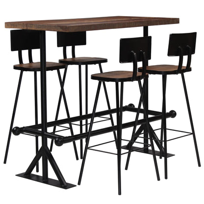 Juego De Mesa Alta Y Taburetes 3 Piezas Madera Maciza Reciclada