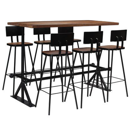 Juego De Mesa Alta Y Taburetes 3 Piezas Madera Maciza Reciclada