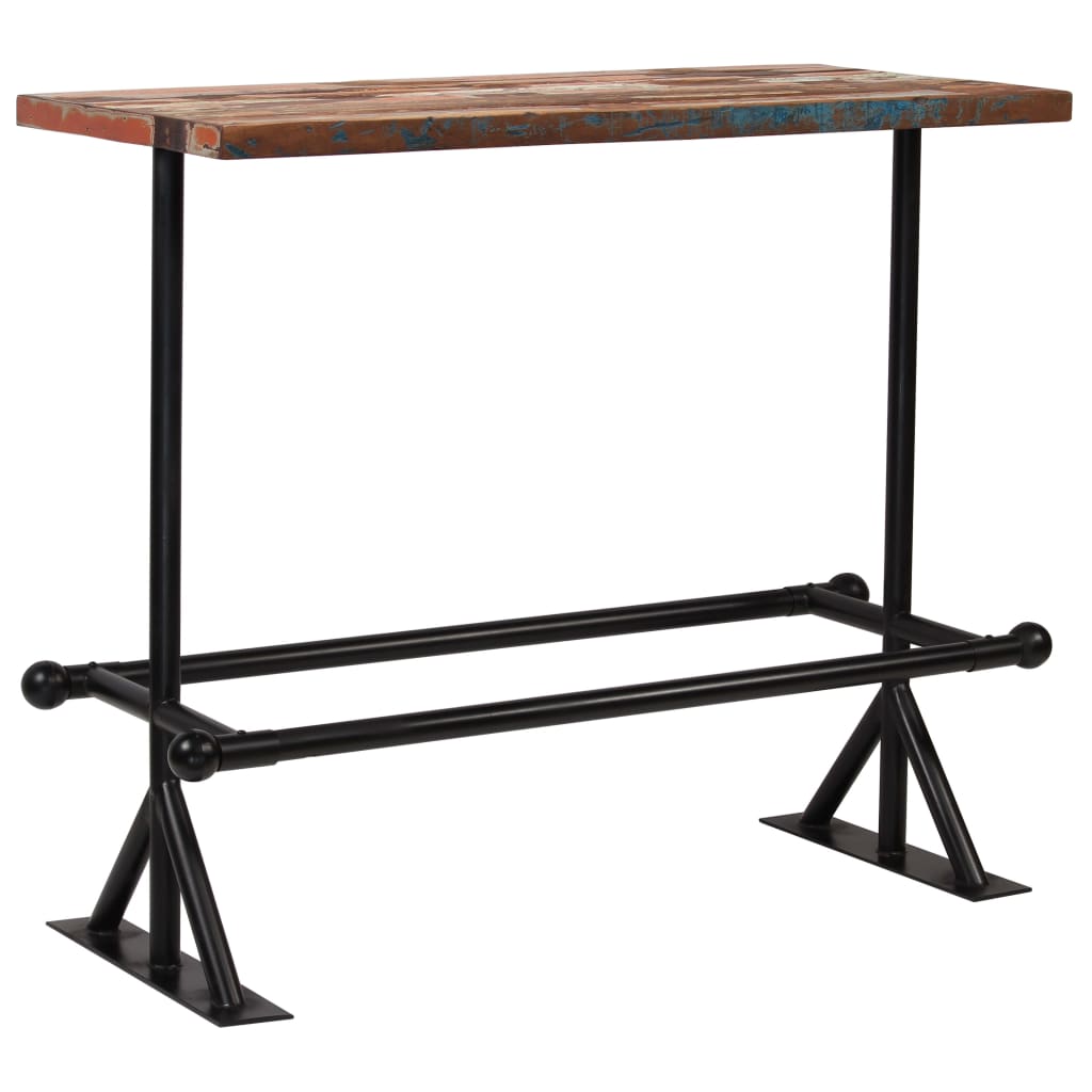 Set De Muebles De Bar 5 Pzas Madera Maciza Reciclada Multicolor
