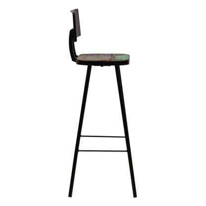Set De Muebles De Bar 5 Pzas Madera Maciza Reciclada Multicolor
