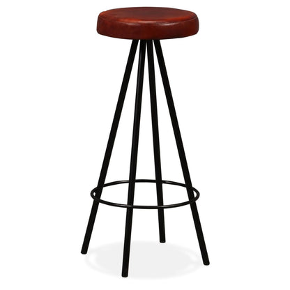Taburetes De Barra De Cocina 4 Unidades Cuero Auténtico