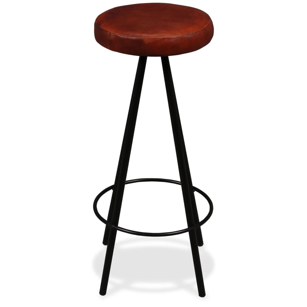 Taburetes De Barra De Cocina 4 Unidades Cuero Auténtico