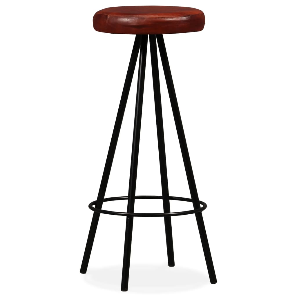 Taburetes De Barra De Cocina 4 Unidades Cuero Auténtico
