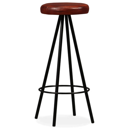 Taburetes De Barra De Cocina 4 Unidades Cuero Auténtico
