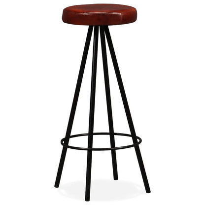 Taburetes De Barra De Cocina 4 Unidades Cuero Auténtico