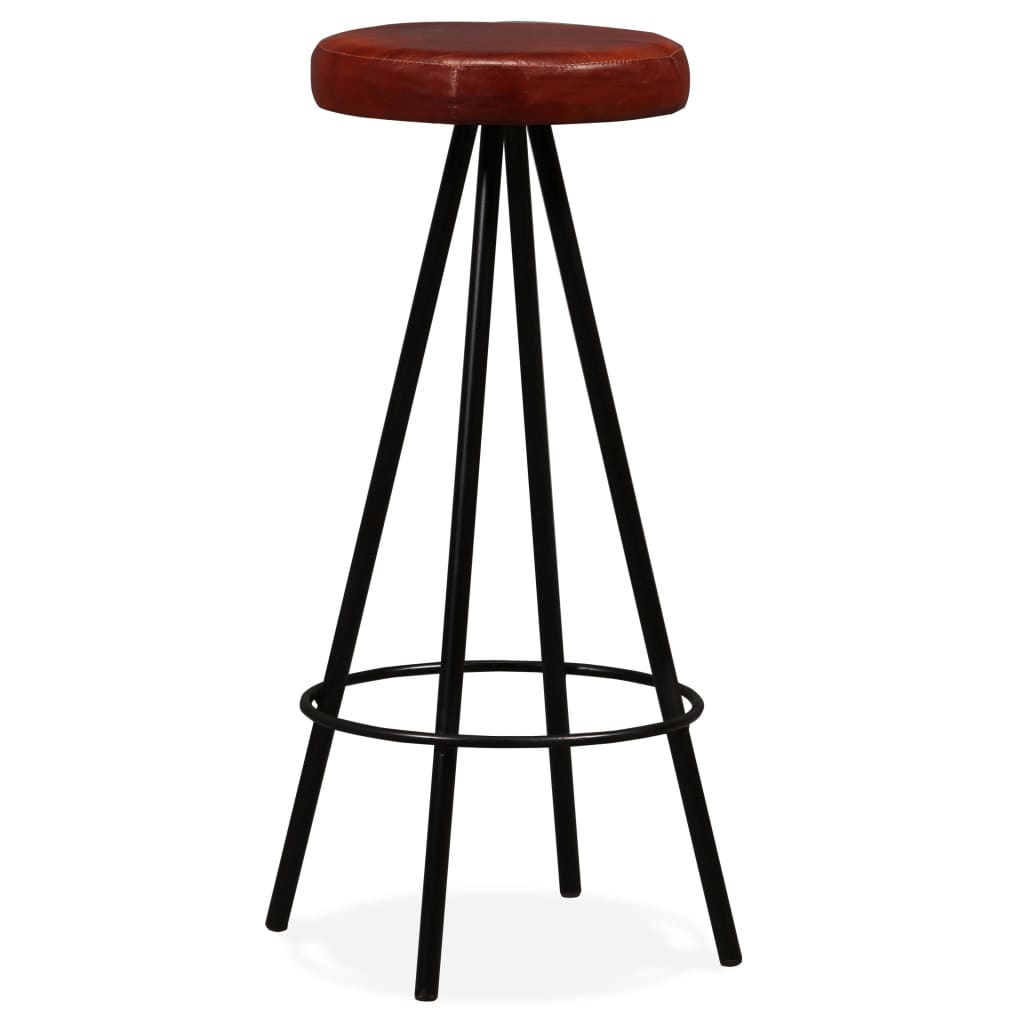 Taburetes De Barra De Cocina 4 Unidades Cuero Auténtico
