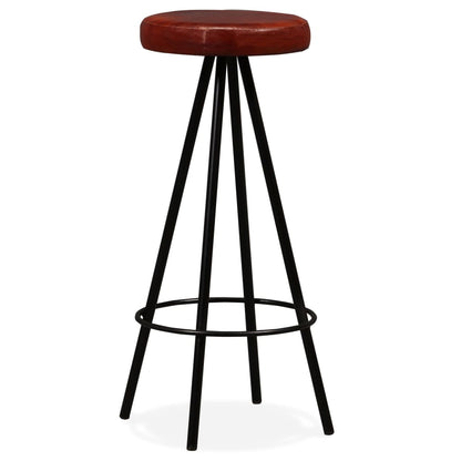 Taburetes De Barra De Cocina 4 Unidades Cuero Auténtico