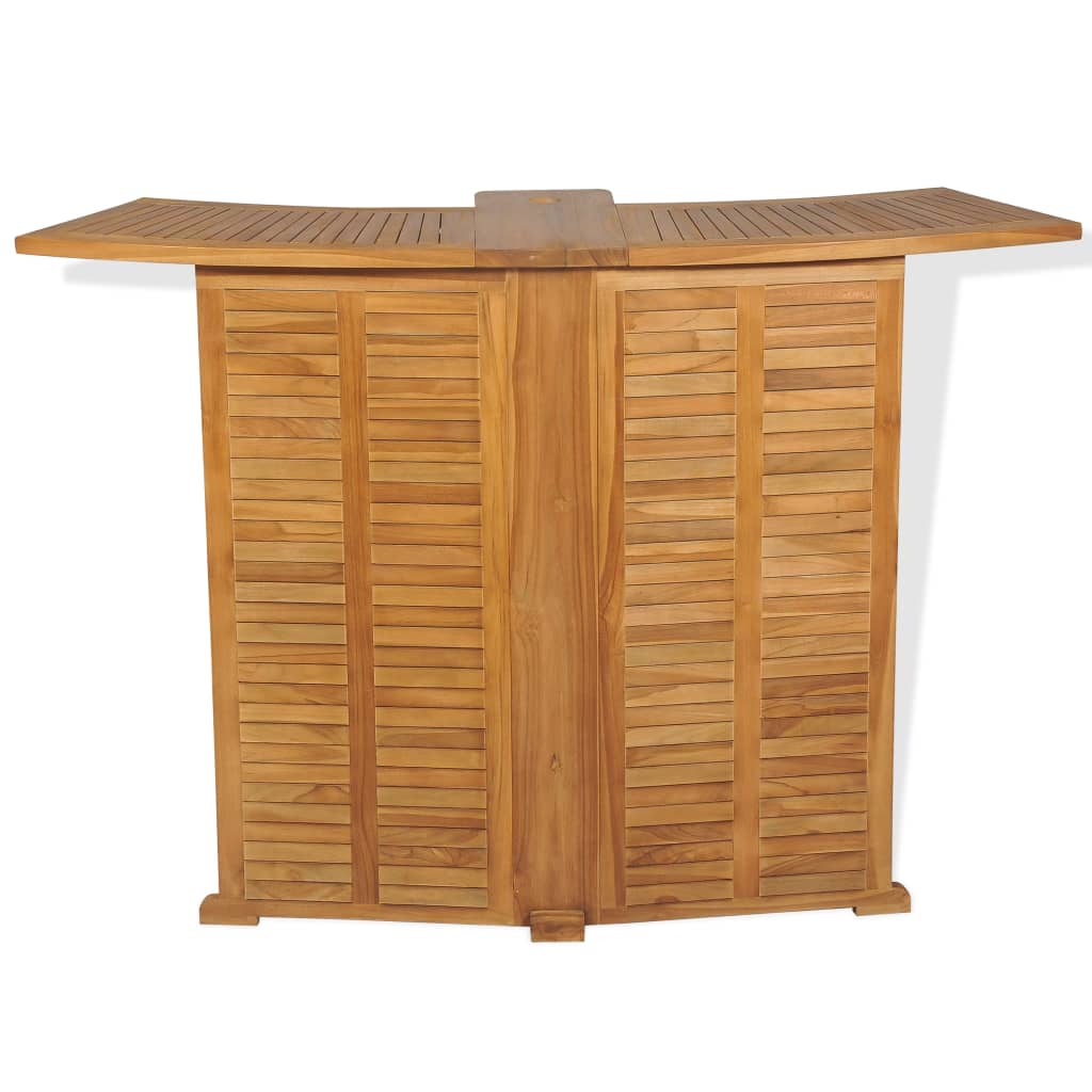 Mesa De Bar Plegable De Madera Teca Maciza 155X53X105 Cm