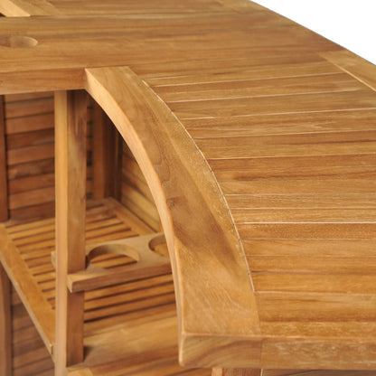 Mesa De Bar Plegable De Madera Teca Maciza 155X53X105 Cm