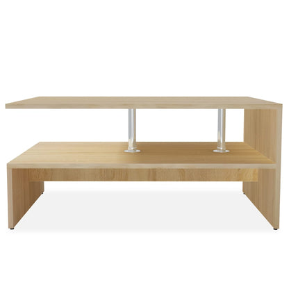 Mesa De Centro De Madera De Ingeniería Blanca 90X59X42 Cm