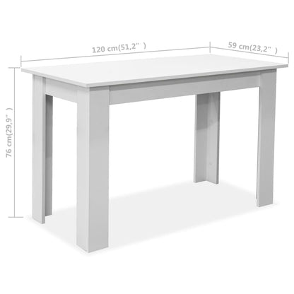 Mesa De Comedor Y Bancos 3 Piezas Madera Contrachapada Blanca