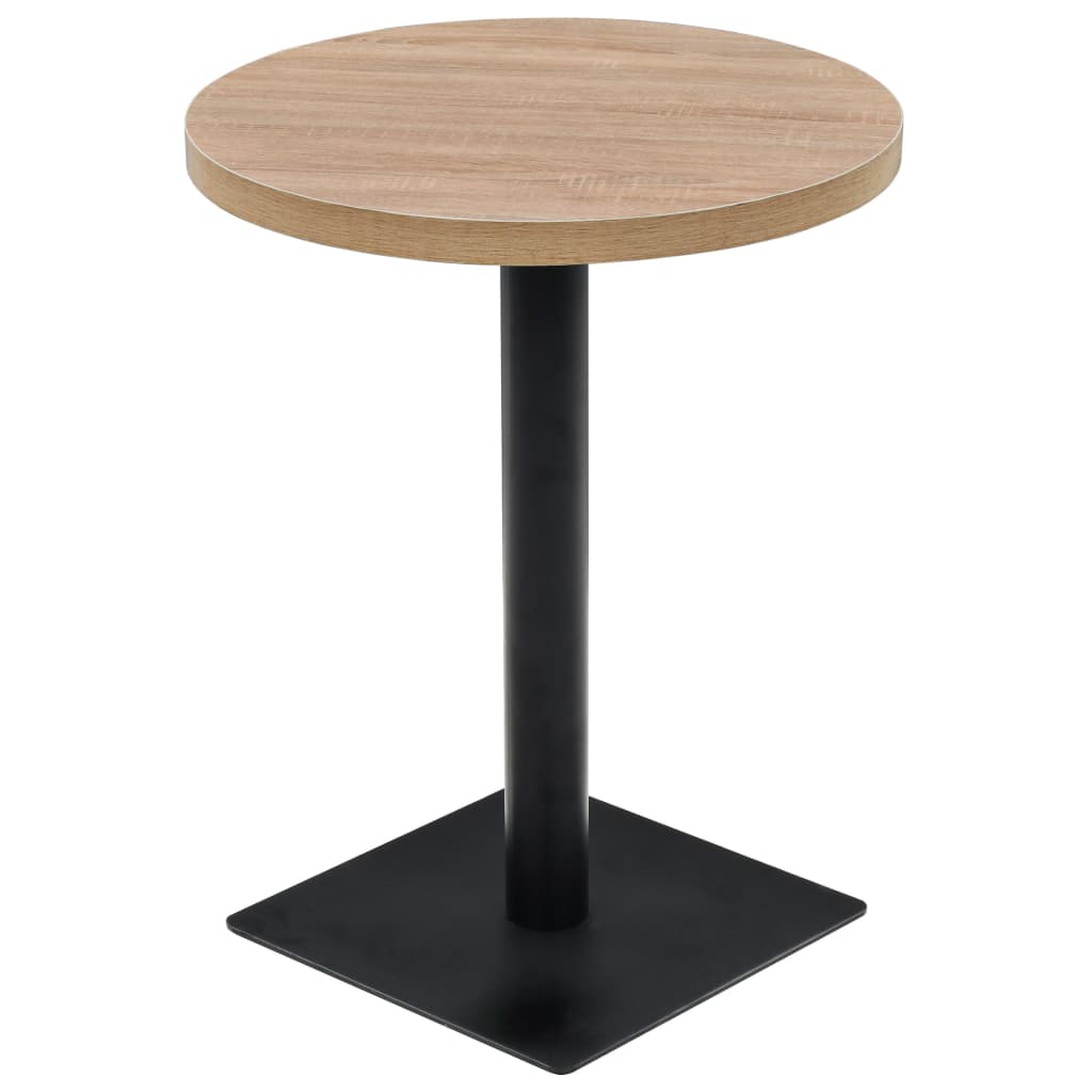 Mesa De Bar Bistró Mdf Y Acero Redonda 60X75 Cm Color