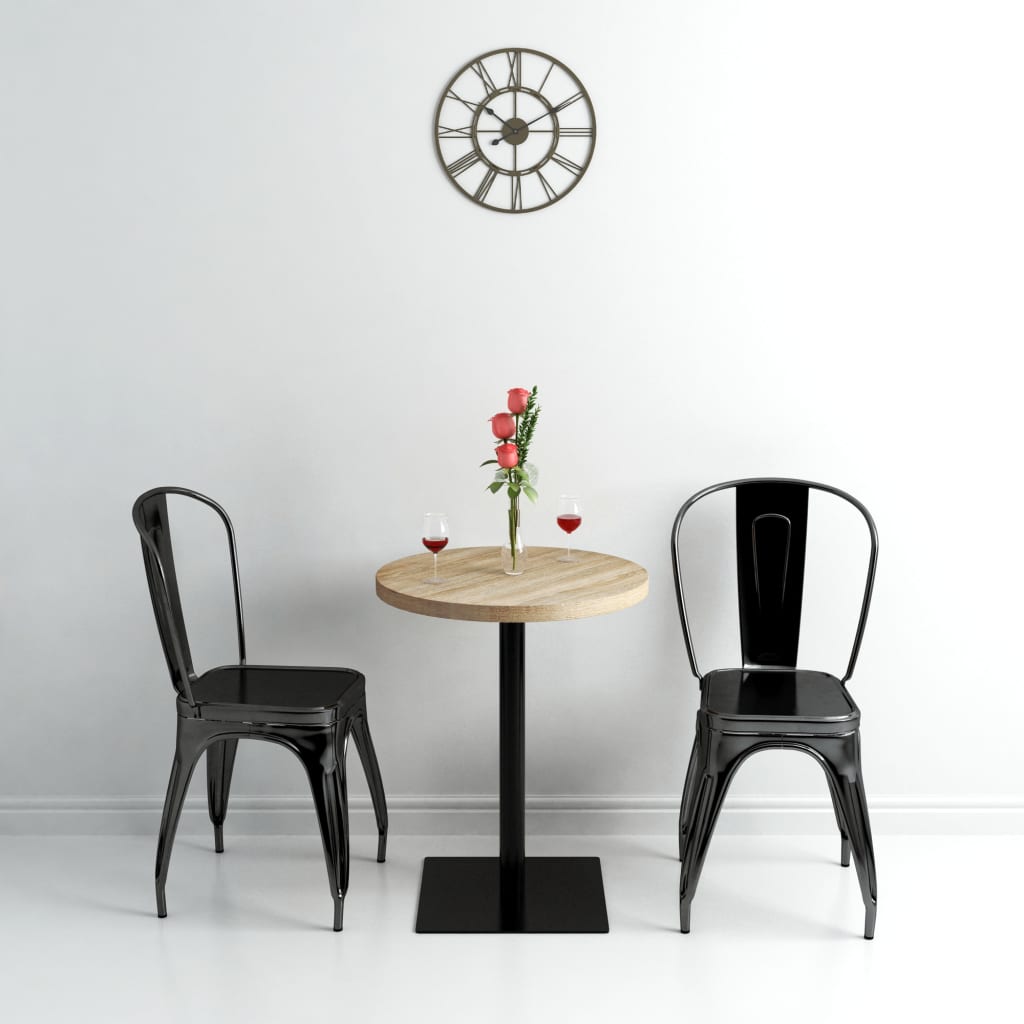 Mesa De Bar Bistró Mdf Y Acero Redonda 60X75 Cm Color