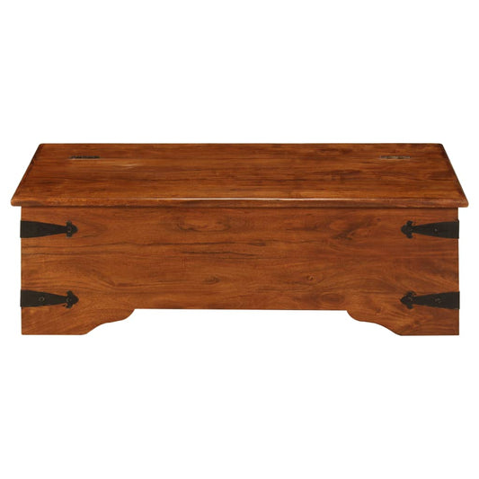 Mesa De Centro Madera Maciza Acacia Acabado Miel