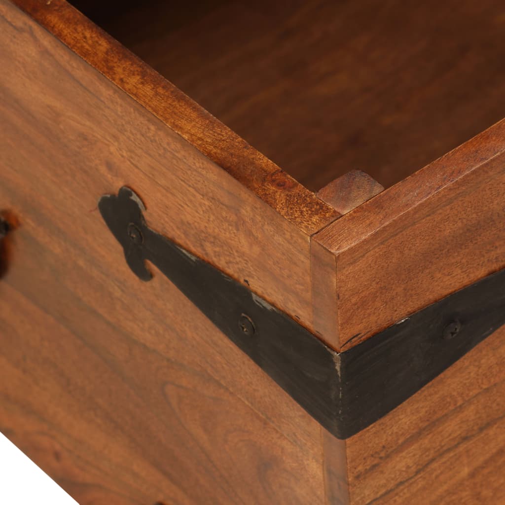 Mesa De Centro Madera Maciza Acacia Acabado Miel