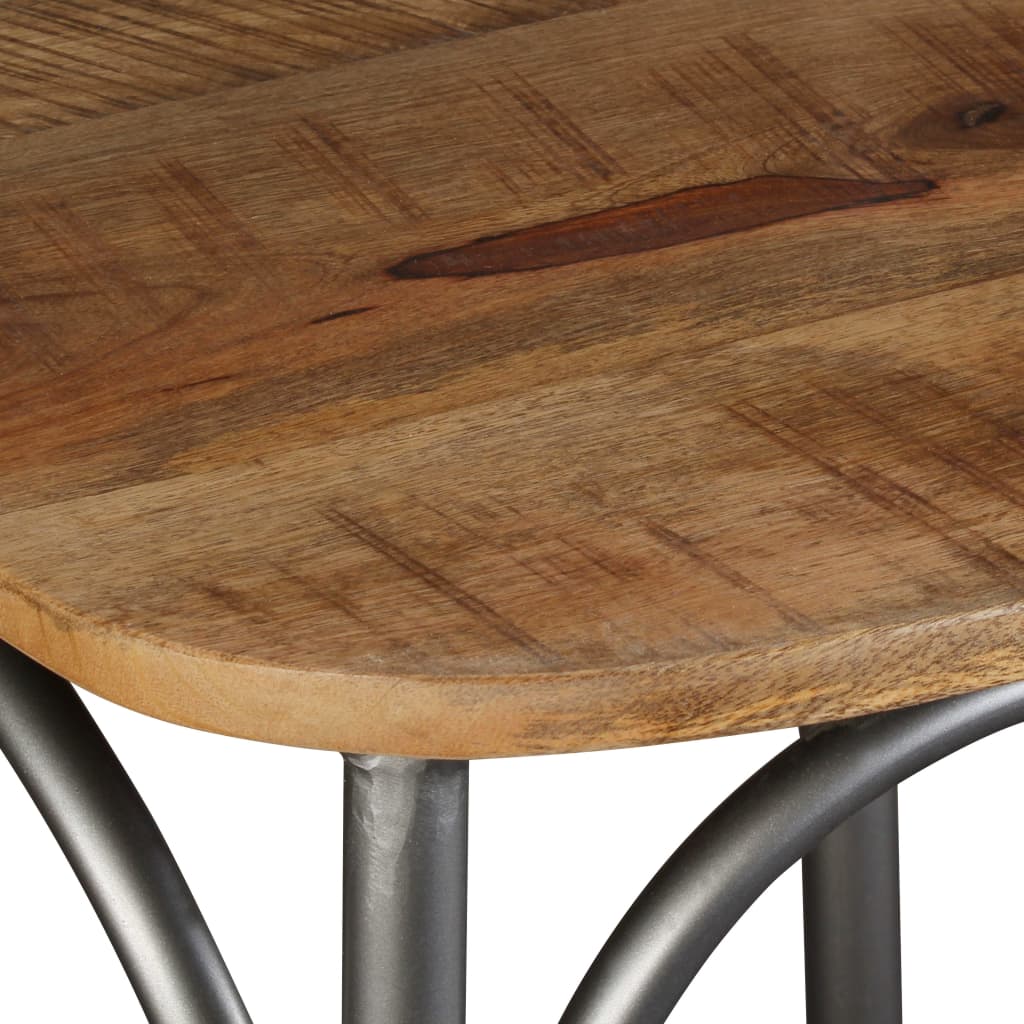 Sillas De Comedor 6 Uds Madera De Mango Respaldo Acero Cruzado
