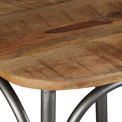 Sillas De Comedor 6 Uds Madera De Mango Respaldo Acero Cruzado