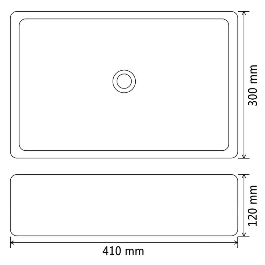 Lavabo De Cerámica Rectangular 41X30X12 Cm