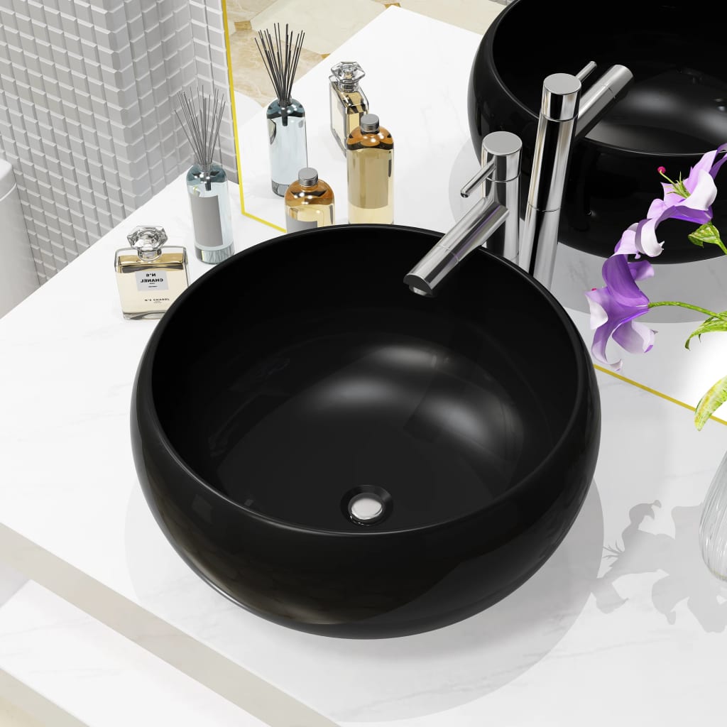 Lavabo Redondo De Cerámica 40X15 Cm