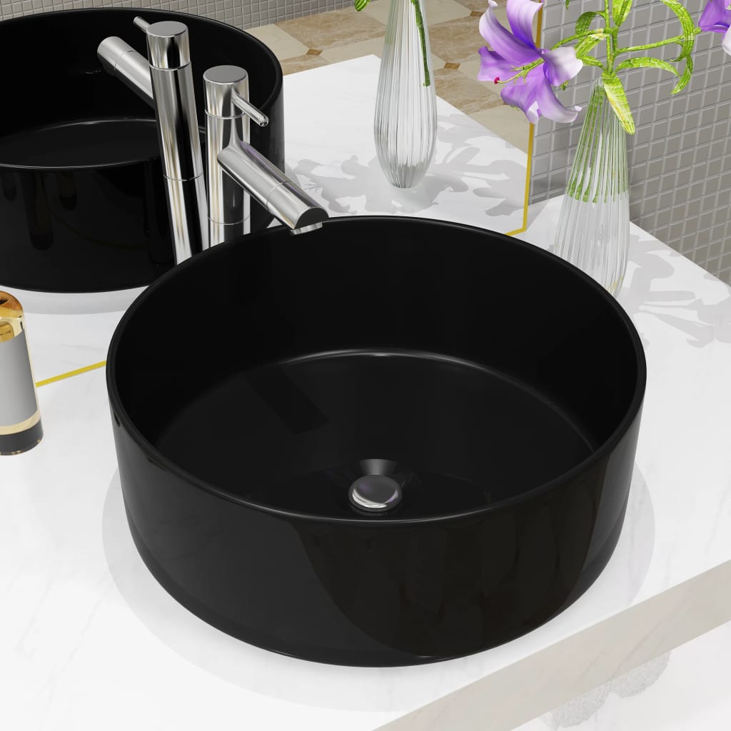 Lavabo Redondo De Cerámica 40X15 Cm