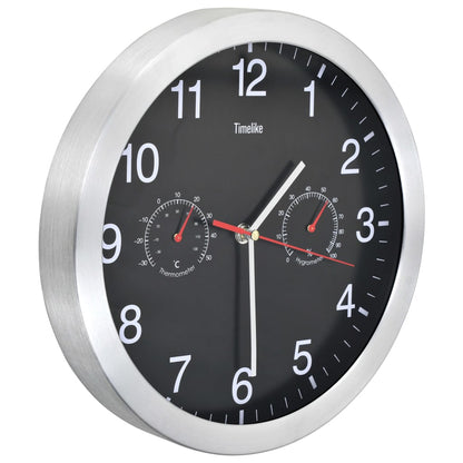 Reloj De Pared De Cuarzo Higrómetro Y Termómetro 30 Cm