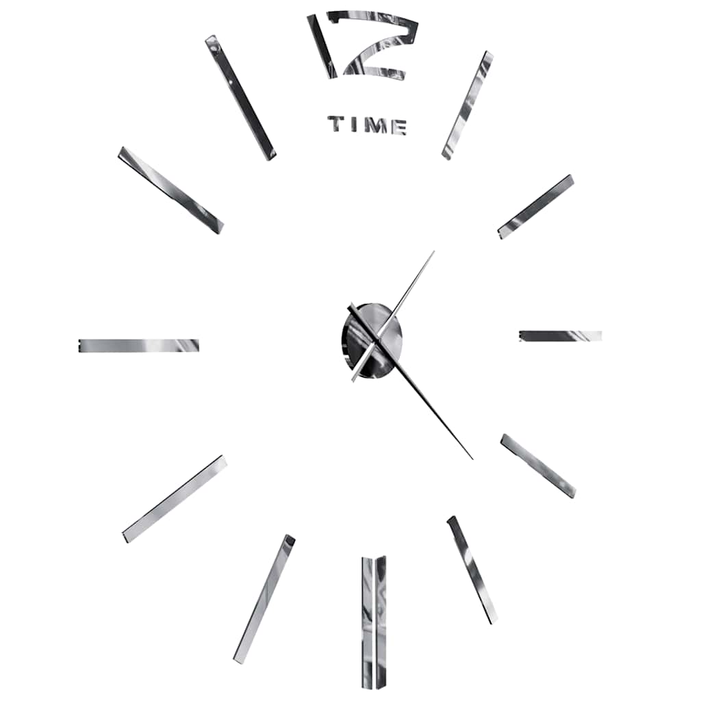 Reloj De Pared 3D Con Diseño Moderno 100 Cm Xxl Plateado