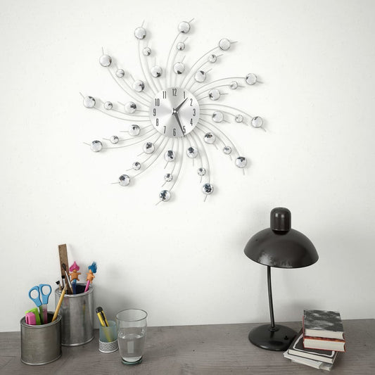 Reloj De Pared Con Movimiento De Cuarzo 50 Cm Plateado
