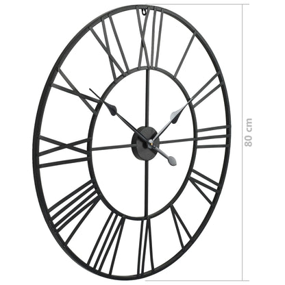 Reloj De Pared Vintage Movimiento Cuarzo Metal 80 Cm Xxl