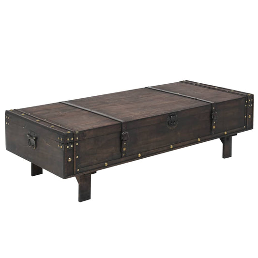 Mesa De Centro Madera Contrachapada Estilo Vintage 120X55X35 Cm