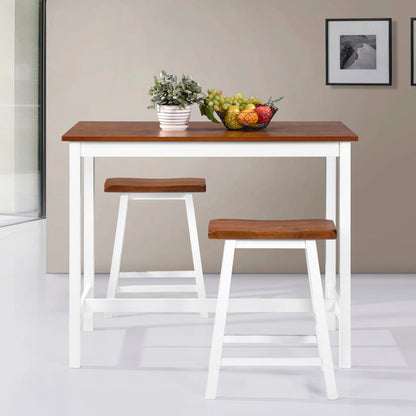 Set De Mesa Y Taburete De Bar 3 Piezas Madera Maciza
