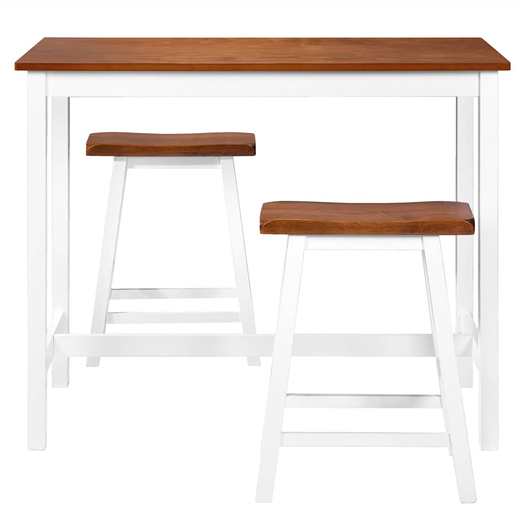 Set De Mesa Y Taburete De Bar 3 Piezas Madera Maciza