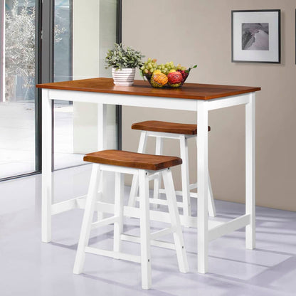 Set De Mesa Y Taburete De Bar 3 Piezas Madera Maciza
