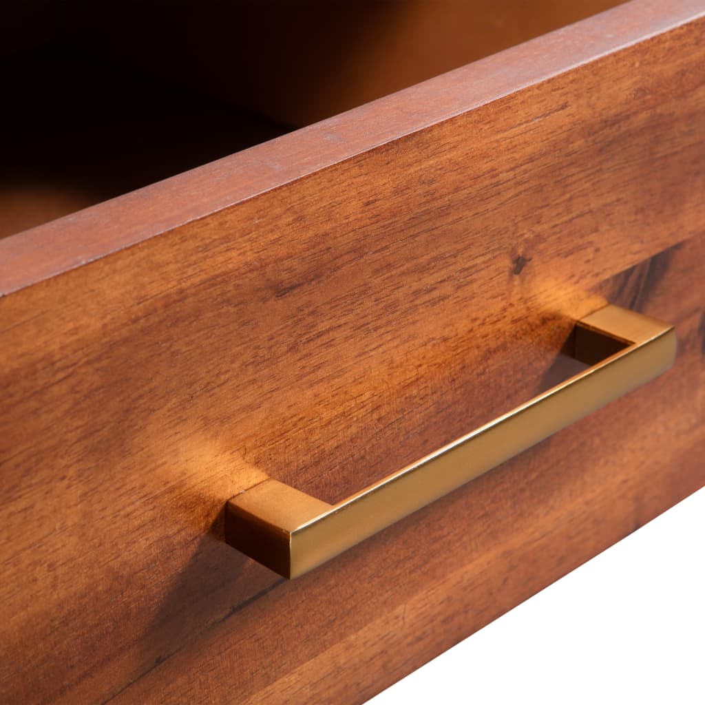 Mesa De Centro De Madera Maciza De Acacia 90X50X40 Cm