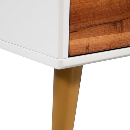 Mesa De Centro De Madera Maciza De Acacia 90X50X40 Cm