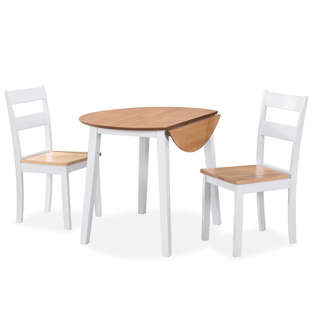 Juego De Comedor De Mdf Y Madera De Caucho 5 Piezas Blanco