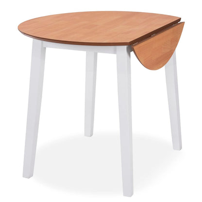 Juego De Comedor De Mdf Y Madera De Caucho 5 Piezas Blanco