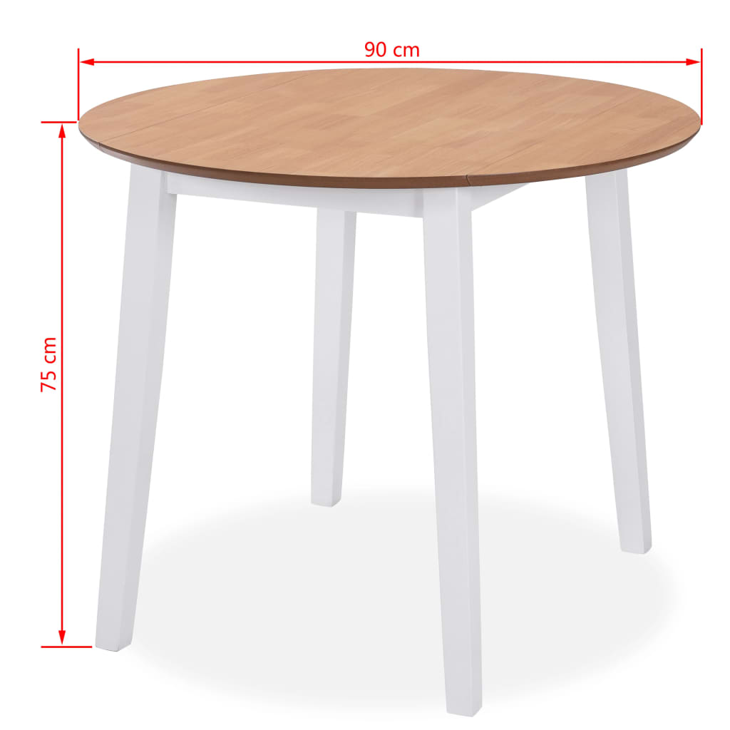 Juego De Comedor De Mdf Y Madera De Caucho 5 Piezas Blanco