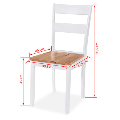 Juego De Comedor De Mdf Y Madera De Caucho 5 Piezas Blanco