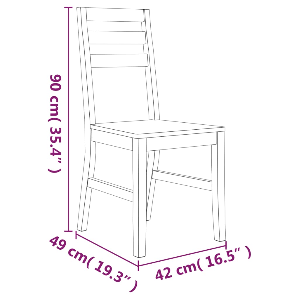 Sillas De Comedor 4 Unidades Madera Maciza De Acacia