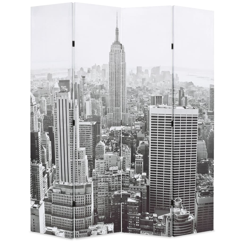 Biombo Divisor Plegable Nueva York Blanco Y Negro