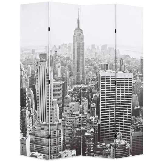 Biombo Divisor Plegable Nueva York Blanco Y Negro