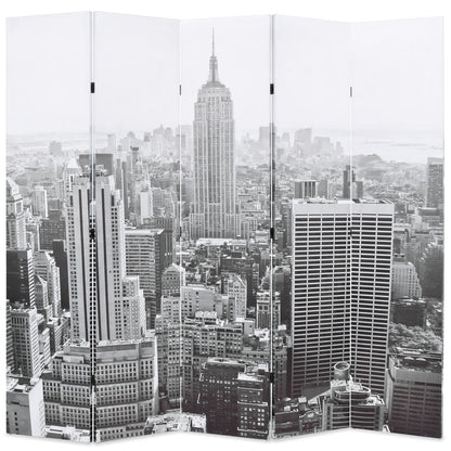 Biombo Divisor Plegable Nueva York Blanco Y Negro