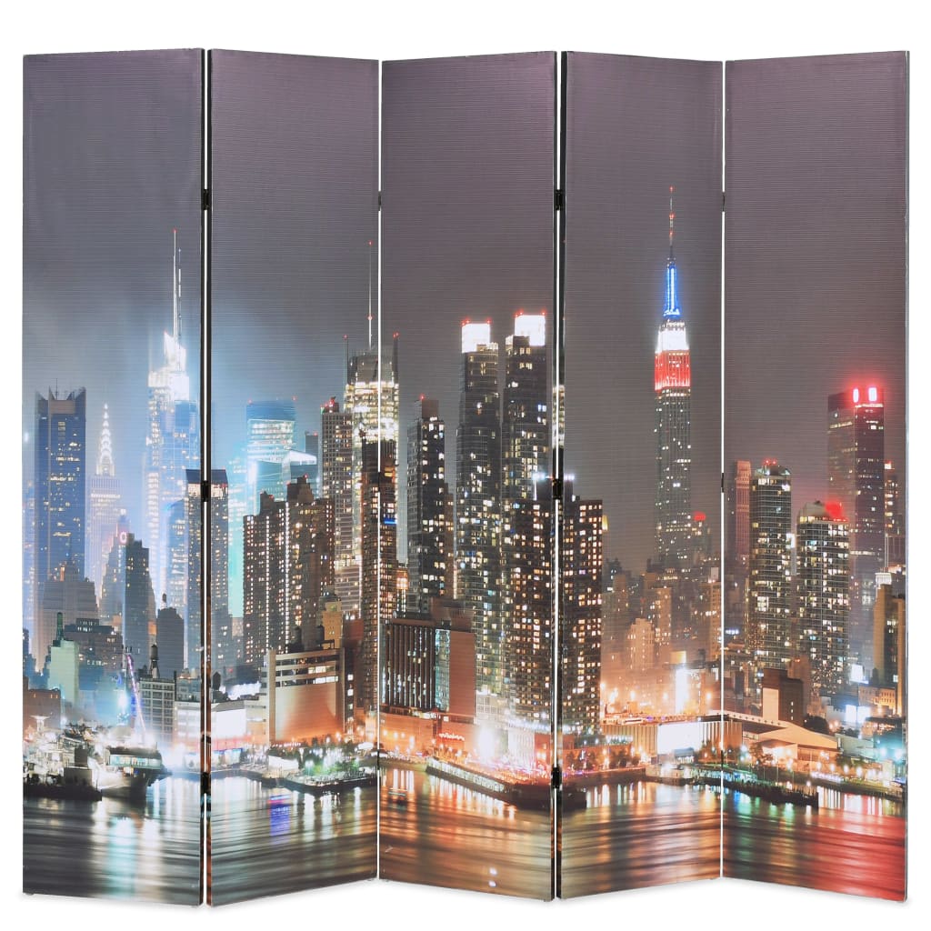 Biombo Divisor Plegable Nueva York De Noche