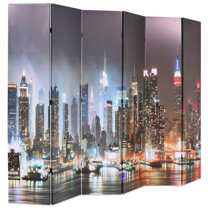 Biombo Divisor Plegable Nueva York De Noche