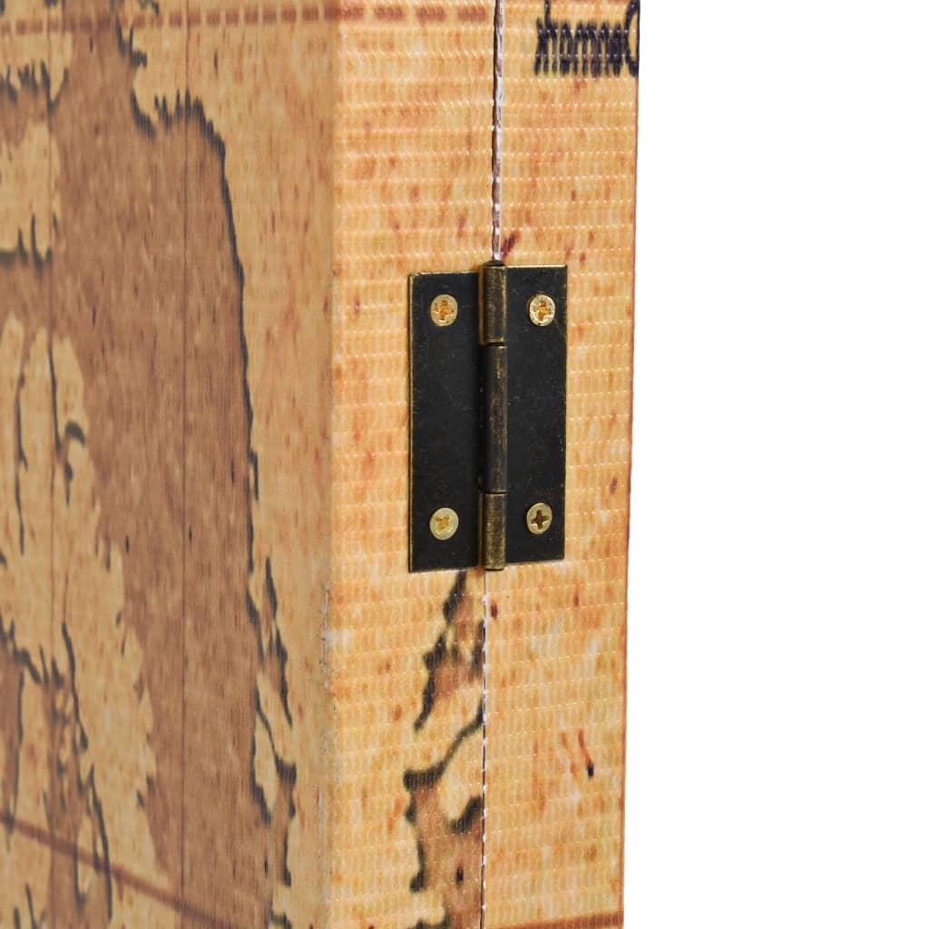 Biombo Divisor Plegable Mapamundi Amarillo