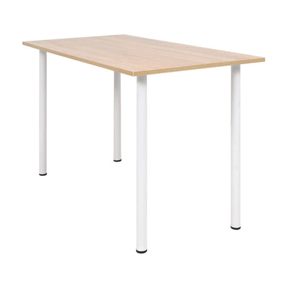 Mesa De Comedor 120X60X73 Cm Color Roble Y Blanco