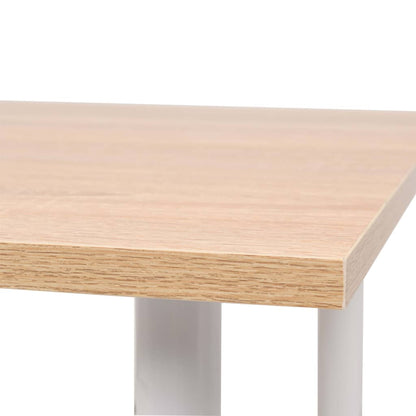 Mesa De Comedor 120X60X73 Cm Color Roble Y Blanco