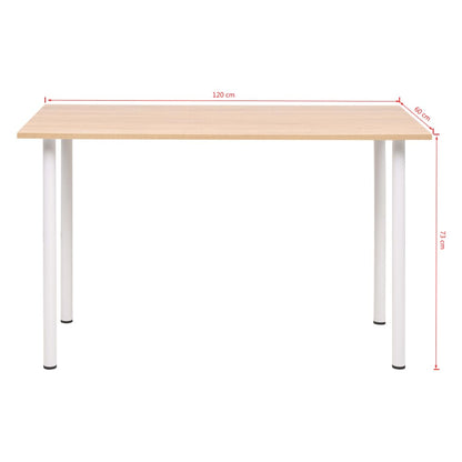 Mesa De Comedor 120X60X73 Cm Color Roble Y Blanco
