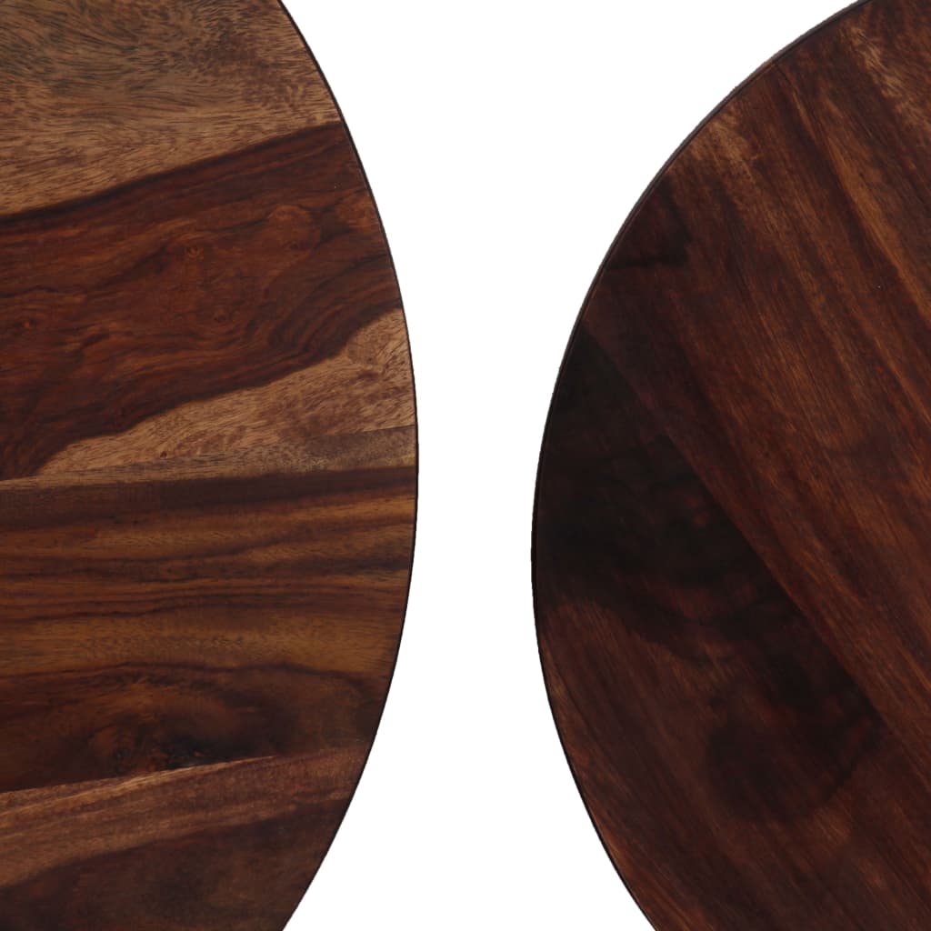 Set De Mesas De Centro 2 Uds Madera Maciza De Acacia 60X35 Cm
