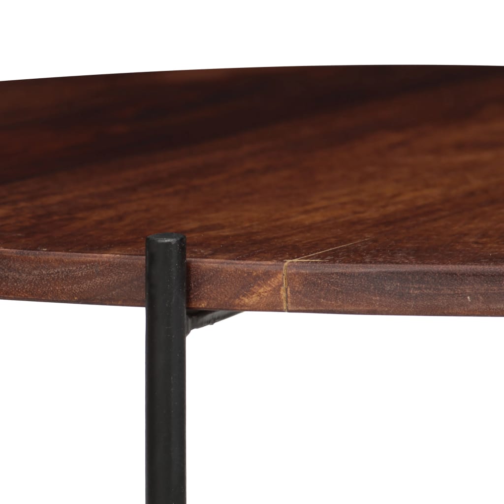 Set De Mesas De Centro 2 Uds Madera Maciza De Acacia 60X35 Cm